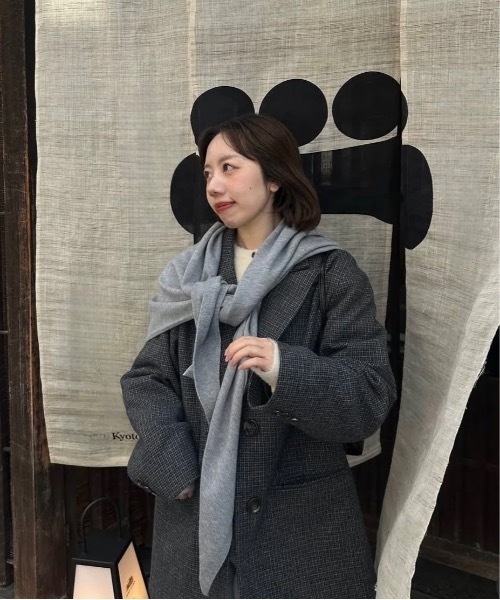 I_am(アイアム)の「classic check jacket【I_am × kimina】 / クラシックチェックジャケット(その他アウター・レディース・ブラウン/チャコール・FREE)」の3枚目の写真