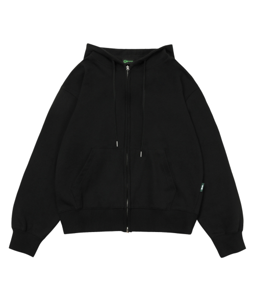 Essential Towey five‑fold zip‑up black — базовый толстовка‑блек (с двойной молнией)