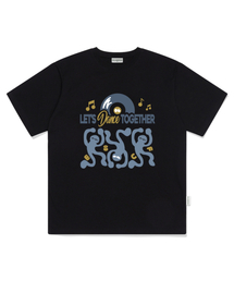 レットダンストゥゲタープリントオーバーサイズ半袖Tシャツブラック