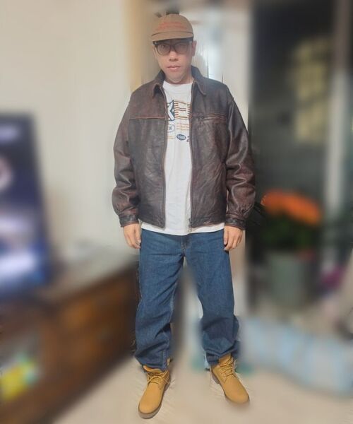 FRIZMWORKS(フリズムワークス)の「DESTROYED COWHIDE LEATHER JACKET _ WASHED BROWN(ライダースジャケット・メンズ・その他・LARGE/X-LARGE/SMALL/MEDIUM)」の9枚目の写真