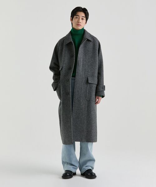 MUSINSA STANDARD（ムシンサスタンダード）の「シャトランドウールオーバーサイズバルマカンコート[グレー]（チェスターコート・メンズ・その他・MEDIUM/LARGE/X-LARGE/XX-LARGE）」の16枚目の写真