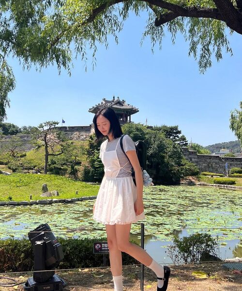 SINOON（シヌーン）の「Scallop Lace Layered Dress (Cream)（スカート・レディース・アイボリー・FREE）」の5枚目の写真