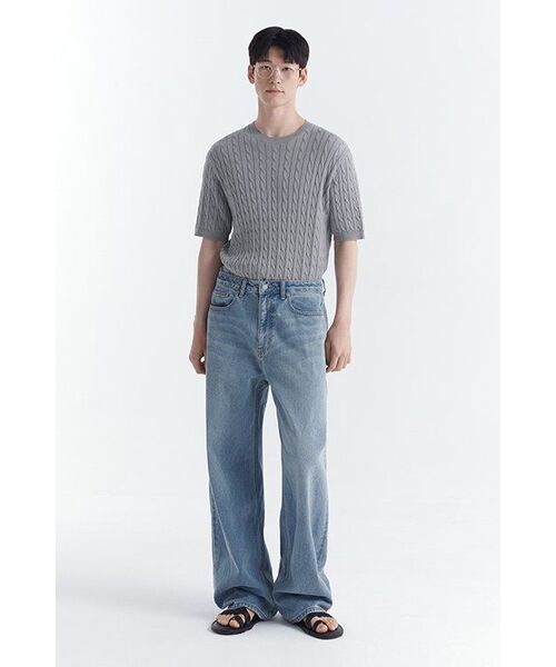 MUSINSA STANDARD（ムシンサスタンダード）の「エクストラワイドデニムパンツ [ライトインディゴ]（デニムパンツ・メンズ・その他・40/38/42/36/34/32/30/31/33/26/27/28/29）」の21枚目の写真
