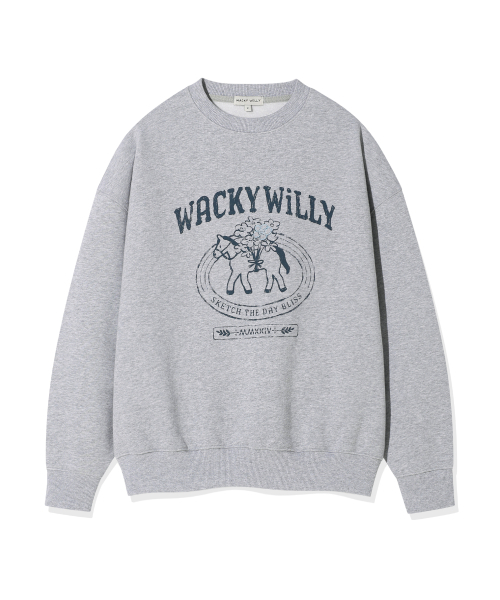 Wacky WiLLy(ワッキーウィリー)の「ウィメンズタイポグラフィックスウェットグレー(スウェット・レディース・その他・F)」の2枚目の写真