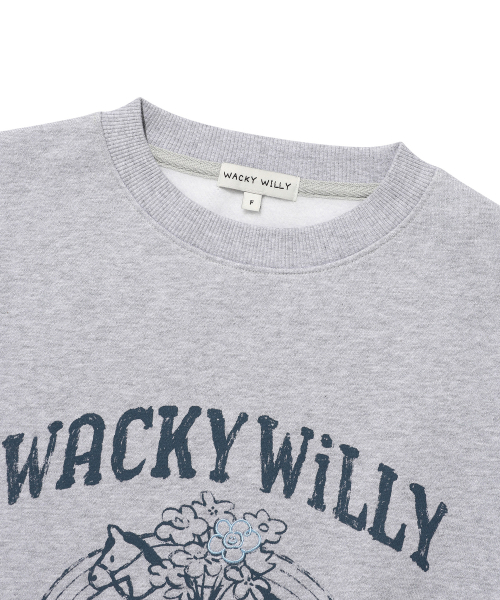 Wacky WiLLy(ワッキーウィリー)の「ウィメンズタイポグラフィックスウェットグレー(スウェット・レディース・その他・F)」の4枚目の写真