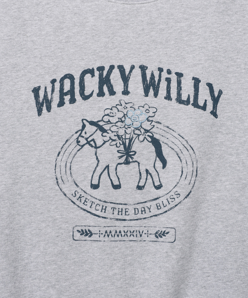 Wacky WiLLy(ワッキーウィリー)の「ウィメンズタイポグラフィックスウェットグレー(スウェット・レディース・その他・F)」の5枚目の写真