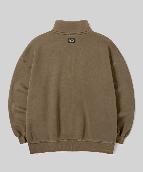 Verdnt（バーダント）の「ガーメントダイ ハーフジップ フリース スウェット Tシャツ [モカ]（スウェット・レディース・その他・SMALL/MEDIUM/LARGE）」の5枚目の写真