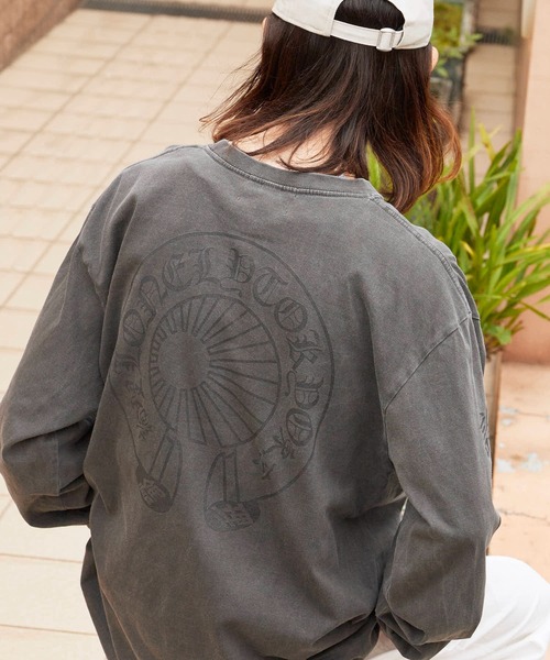 LONELY/論理(ロンリー)の「LONELY(論理)/ロンリー "LONELY HEARTS" HEAVY OZ LONG SLEEVE ヘビーウェイト クルーネックロンT(Tシャツ/カットソー・メンズ・ホワイト/ブラック・L/XL/XXL)」の2枚目の写真