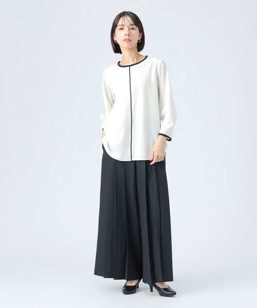 BEAMS HEART(ビームスハート)の「バイカラー ライン プルオーバー(Tシャツ/カットソー・レディース・ブラウン系その他2/オフホワイト/ネイビー・FREE)」の9枚目の写真