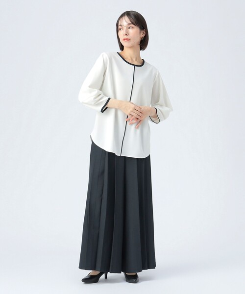 BEAMS HEART(ビームスハート)の「バイカラー ライン プルオーバー(Tシャツ/カットソー・レディース・ブラウン系その他2/オフホワイト/ネイビー・FREE)」の10枚目の写真