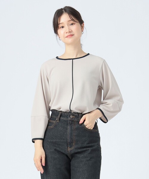 BEAMS HEART(ビームスハート)の「バイカラー ライン プルオーバー(Tシャツ/カットソー・レディース・ブラウン系その他2/オフホワイト/ネイビー・FREE)」の15枚目の写真
