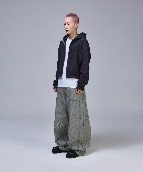 SCALLYWAG（スカリーワグ）の「ダブルニー バギー カーペンター 生地デニム[ストライプ]（デニムパンツ・レディース・その他・MEDIUM/X-LARGE/LARGE/SMALL）」の4枚目の写真