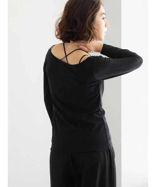 Te chichi（テチチ）の「ヘルスヒートインナー(バレエネック)（Tシャツ/カットソー・レディース・オフホワイト/ブラック・F）」の5枚目の写真