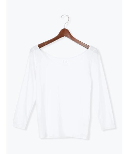 Te chichi（テチチ）の「ヘルスヒートインナー(バレエネック)（Tシャツ/カットソー・レディース・オフホワイト/ブラック・F）」の7枚目の写真