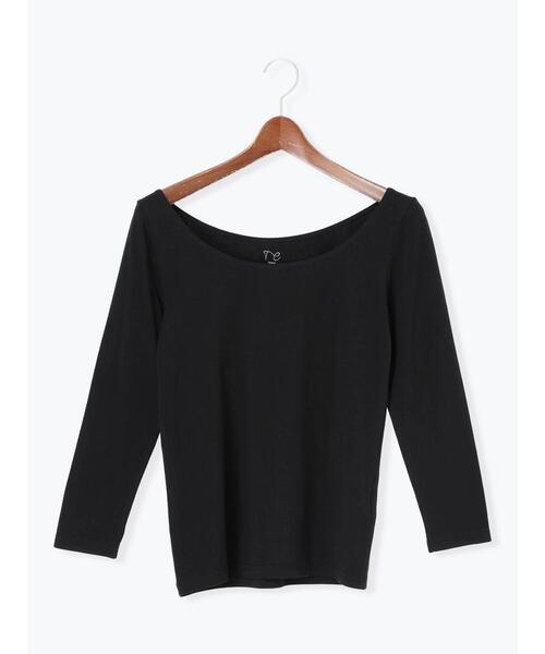 Te chichi（テチチ）の「ヘルスヒートインナー(バレエネック)（Tシャツ/カットソー・レディース・オフホワイト/ブラック・F）」の8枚目の写真