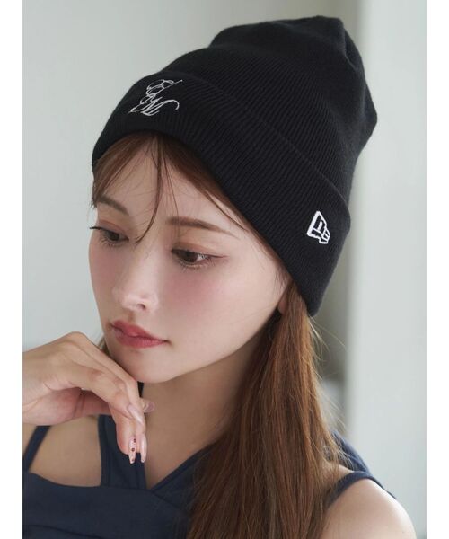 NEW ERA(ニューエラ)の「【NEW ERA×EATME】E/Mロゴニットキャップ(ニットキャップ/ビーニー・レディース・ブラック・FREE)」の4枚目の写真