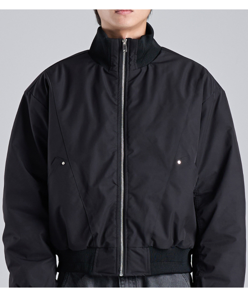 BUTTON SEOUL（ボタンソウル）の「スタンドカラー ブルゾン クロップジャケット (ブラック)（ブルゾン・メンズ・その他・MEDIUM/LARGE/X-LARGE）」の6枚目の写真