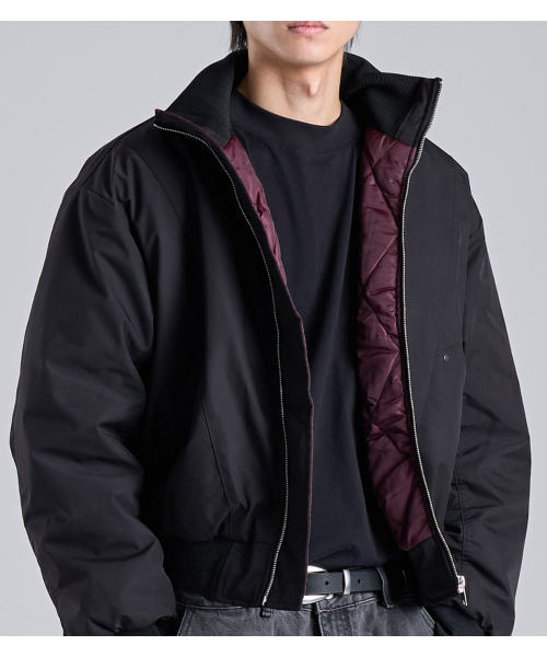 BUTTON SEOUL（ボタンソウル）の「スタンドカラー ブルゾン クロップジャケット (ブラック)（ブルゾン・メンズ・その他・MEDIUM/LARGE/X-LARGE）」の4枚目の写真