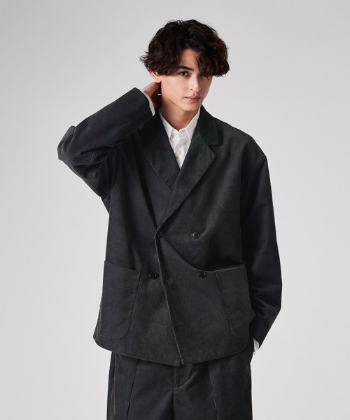 【美品】ポールスミス コーデュロイ テーラードジャケット 黒 3L 2XL コーデュロイ ダブルブレスト ジャケット / 252760 EXJ03（テーラード