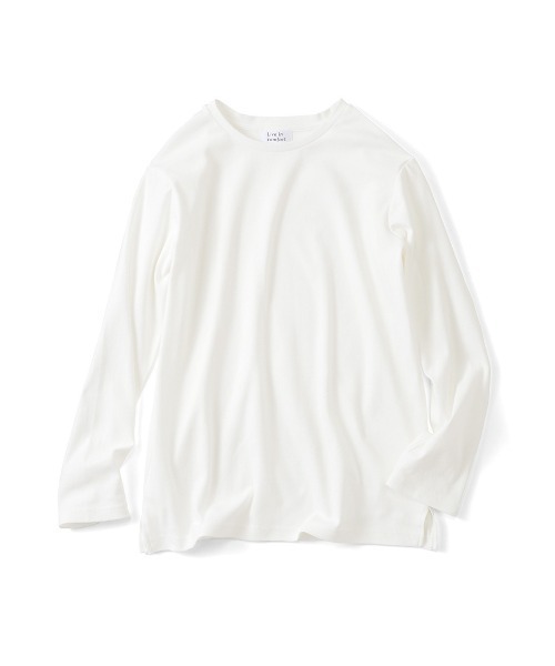Live in comfort(リブインコンフォート)の「リブ イン コンフォート 吸湿発熱コットン素材の こだわりほか綿ロング白Tシャツ(Tシャツ/カットソー・レディース・ホワイト・S/M/L/LL/3L/4L)」の2枚目の写真