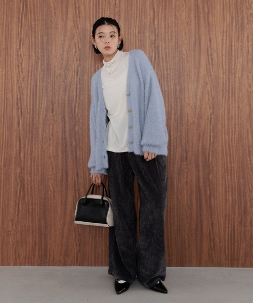 BAYFLOW（ベイフロー）の「[腰回りすっきり]モールストレートワイドパンツ（その他パンツ・レディース・チャコール/ダークブラウン/オフホワイト・SMALL/MEDIUM）」の18枚目の写真