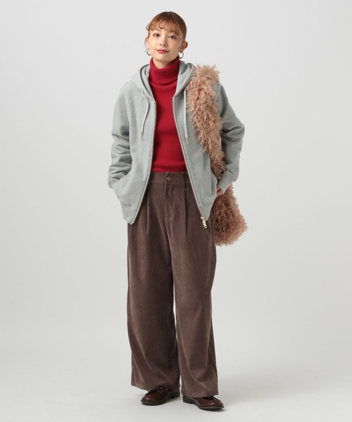 BAYFLOW（ベイフロー）の「[腰回りすっきり]モールストレートワイドパンツ（その他パンツ・レディース・チャコール/ダークブラウン/オフホワイト・SMALL/MEDIUM）」の14枚目の写真
