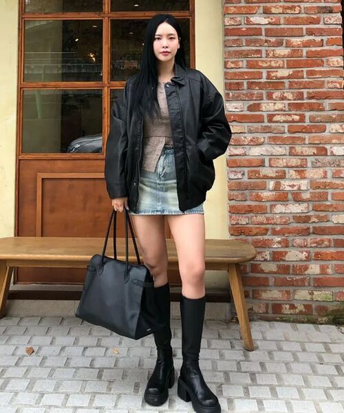 LADY VOLUME(レディーボリューム)の「VINTAGE WASHED LEATHER PADDING PARKA_BLACK(ダウンジャケット/コート・レディース・その他・FREE)」の8枚目の写真