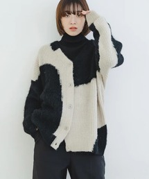 merrylatte | Vネックバイカラーカーディガン(カーディガン/ボレロ)