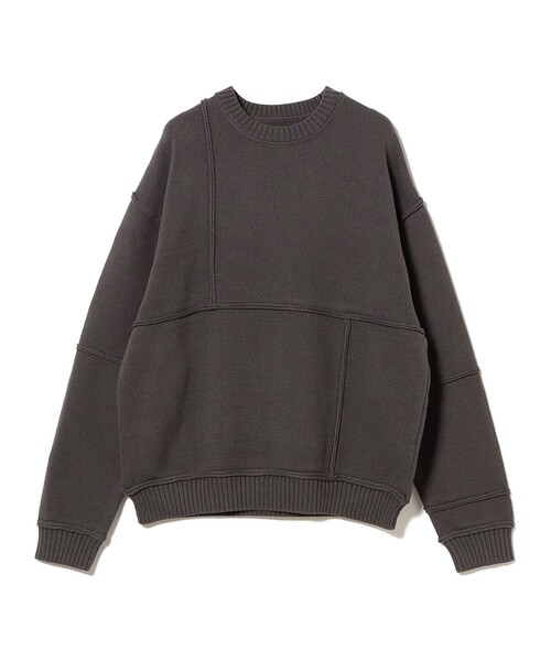 BEAMS(ビームス)の「5ゲージ パネル クルーネック ニット(ニット/セーター・メンズ・ブルー系その他/ブラック系その他4・S/M/L/XL)」の8枚目の写真