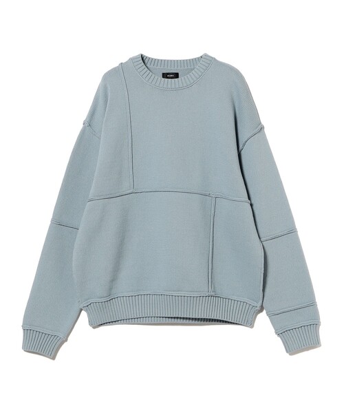 BEAMS(ビームス)の「5ゲージ パネル クルーネック ニット(ニット/セーター・メンズ・ブルー系その他/ブラック系その他4・S/M/L/XL)」の6枚目の写真