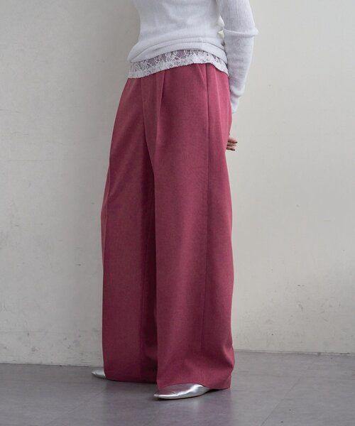 SHENERY(シーナリー)の「トロタックワイドパンツ(その他パンツ・レディース・ベージュ/ブラック/ローズ・38/36)」の1枚目の写真