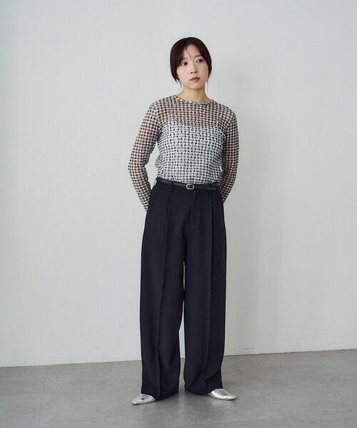 SHENERY(シーナリー)の「トロタックワイドパンツ(その他パンツ・レディース・ベージュ/ブラック/ローズ・38/36)」の4枚目の写真