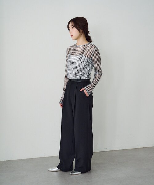 SHENERY(シーナリー)の「トロタックワイドパンツ(その他パンツ・レディース・ベージュ/ブラック/ローズ・38/36)」の5枚目の写真