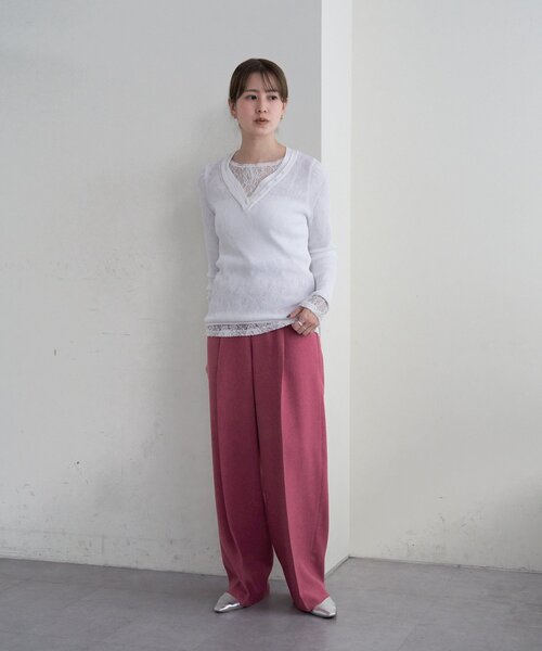 SHENERY(シーナリー)の「トロタックワイドパンツ(その他パンツ・レディース・ベージュ/ブラック/ローズ・38/36)」の11枚目の写真