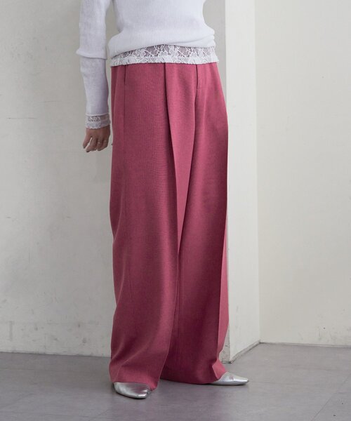 SHENERY(シーナリー)の「トロタックワイドパンツ(その他パンツ・レディース・ベージュ/ブラック/ローズ・38/36)」の4枚目の写真