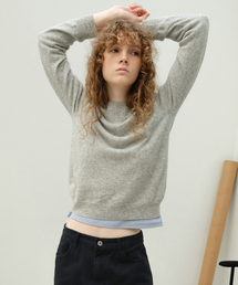 Essential Wool Round Knit - Melange grey