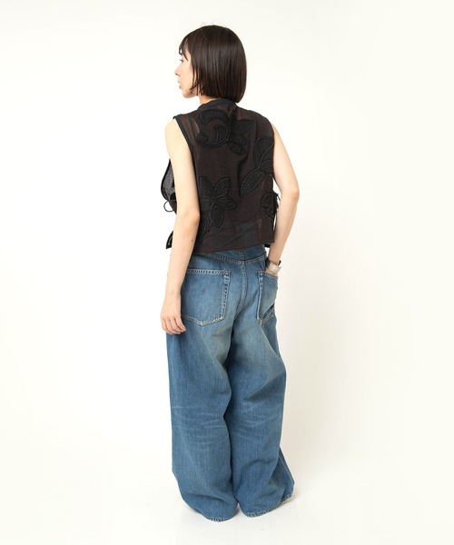 RNA-N（アールエヌエーエヌ）の「R4420 タックルーズデニム（デニムパンツ・レディース・ライトインディゴブルー・FREE）」の11枚目の写真