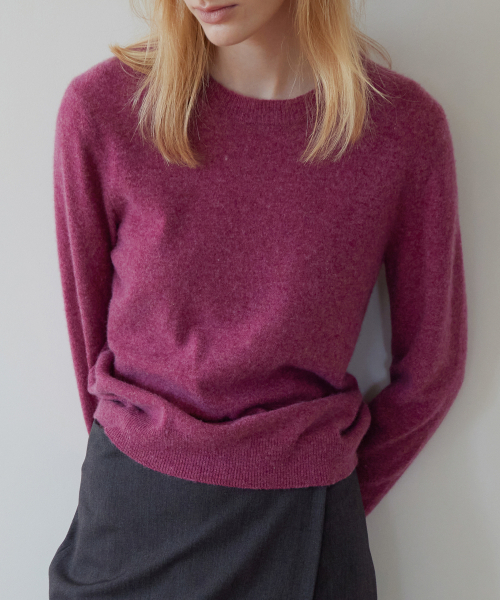 Essential Wool Round Knit - Plum