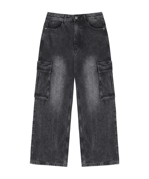 RANDOMOFF（ランダムオフ）の「BTB : BLANK POCKET CARGO JEANS [BLACK CORE]（デニムパンツ・レディース・ブラック・MEDIUM/LARGE/X-LARGE/X-SMALL/SMALL）」の3枚目の写真