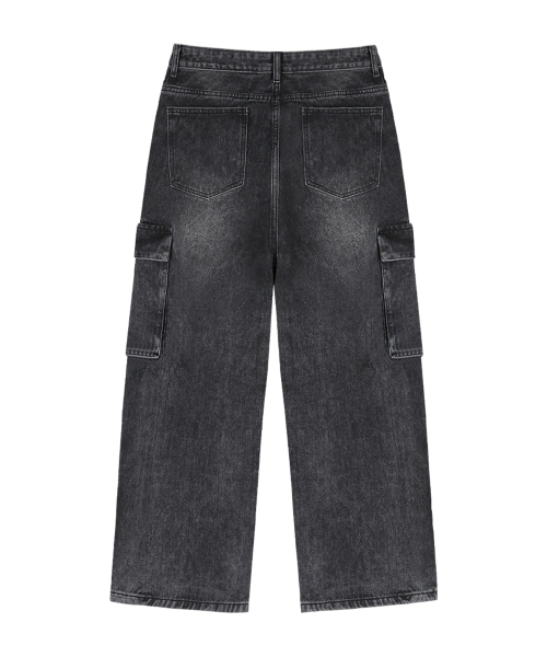 RANDOMOFF（ランダムオフ）の「BTB : BLANK POCKET CARGO JEANS [BLACK CORE]（デニムパンツ・レディース・ブラック・MEDIUM/LARGE/X-LARGE/X-SMALL/SMALL）」の4枚目の写真