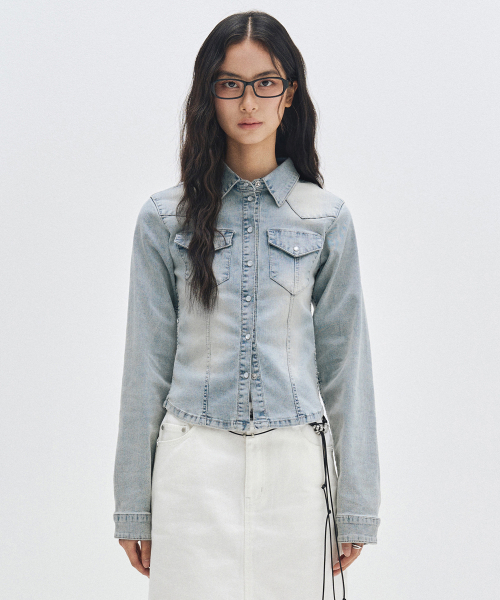 DECET WOMEN(デケット ウーマン)の「Western Slim Denim Shirts DCWSH003LIGHTBLUE(シャツ/ブラウス・レディース・その他・SMALL/MEDIUM/LARGE)」の2枚目の写真