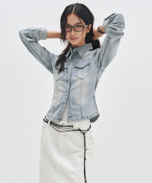 DECET WOMEN(デケット ウーマン)の「Western Slim Denim Shirts DCWSH003LIGHTBLUE(シャツ/ブラウス・レディース・その他・SMALL/MEDIUM/LARGE)」の5枚目の写真