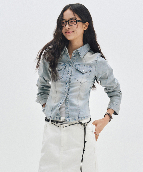 DECET WOMEN(デケット ウーマン)の「Western Slim Denim Shirts DCWSH003LIGHTBLUE(シャツ/ブラウス・レディース・その他・SMALL/MEDIUM/LARGE)」の6枚目の写真