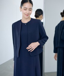 ROPE' | トリアセダブルクロス クルーネックジャケット/イージーケア・セットアップ対応・26SS(ノーカラージャケット)