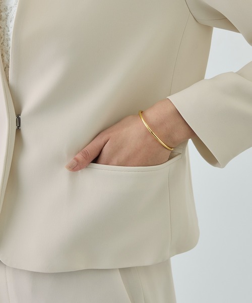 ROPE'（ロペ）の「トリアセダブルクロス クルーネックジャケット/イージーケア・セットアップ対応・26SS（ノーカラージャケット・レディース・ベージュ/ネイビー・36/38/40）」の18枚目の写真