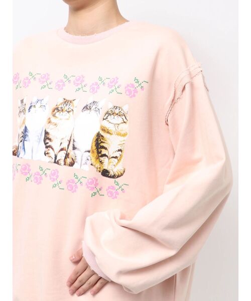 merry jenny（メリージェニー）の「blooming catスウェット（スウェット・レディース・ネイビー/ピンク/クリーム・FREE）」の19枚目の写真