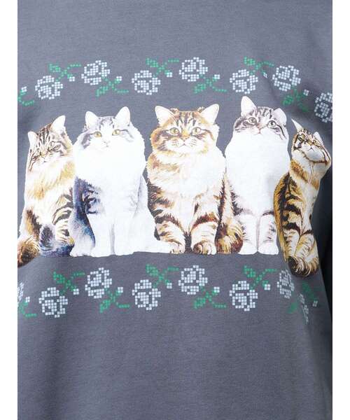 merry jenny（メリージェニー）の「blooming catスウェット（スウェット・レディース・ネイビー/ピンク/クリーム・FREE）」の13枚目の写真