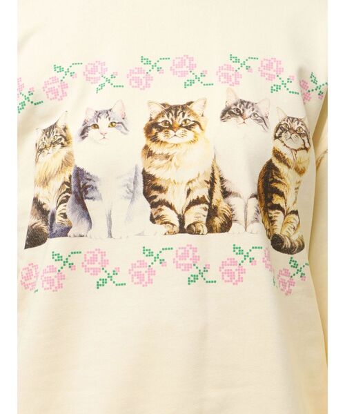 merry jenny（メリージェニー）の「blooming catスウェット（スウェット・レディース・ネイビー/ピンク/クリーム・FREE）」の14枚目の写真