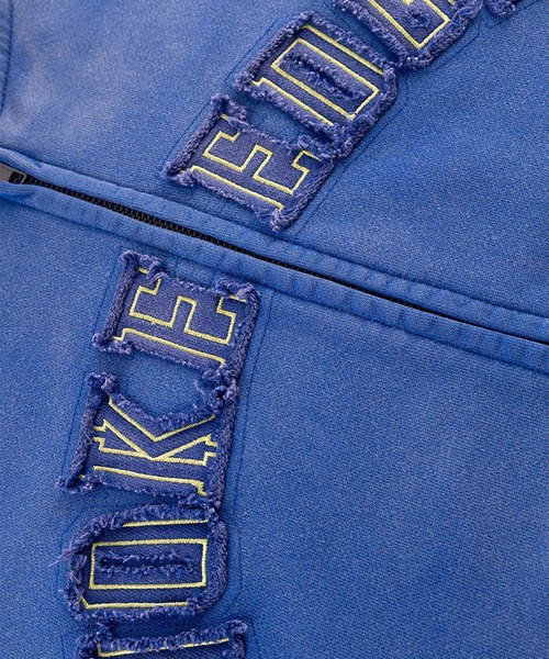 WOKE EDGE(ウォークエッジ)の「Faded Embroidery Zip Up Hoodie(パーカー・メンズ・ブルー/ベージュ・L/M)」の14枚目の写真
