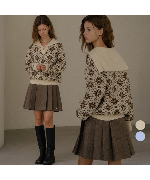 TILL I DIE（ティルアイダイ）の「Frozen sailor collar knit [TIWT02SW01]_2color（ニット/セーター・レディース・スカイブルー/モカ・FREE）」の2枚目の写真